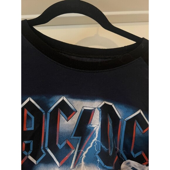 ACDC Mens T Shirt Retro 2XL Long Sleeve Band Music Salute Colorblock Cannon - Picture 5 of 9